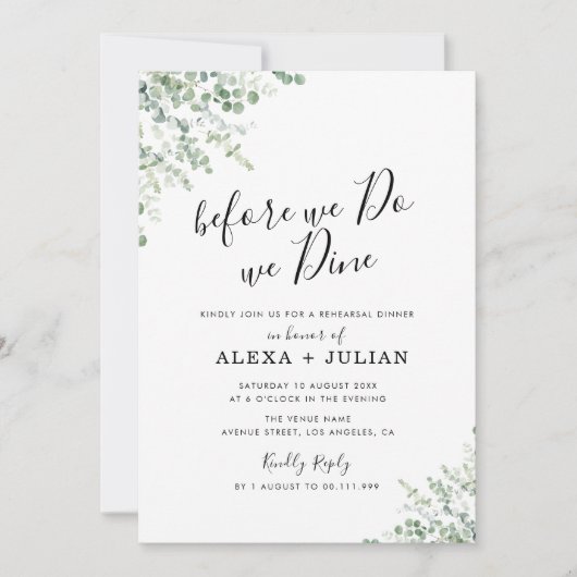 voor we een eucalyptus greenery - repetitie doen t kaart (Voorkant)