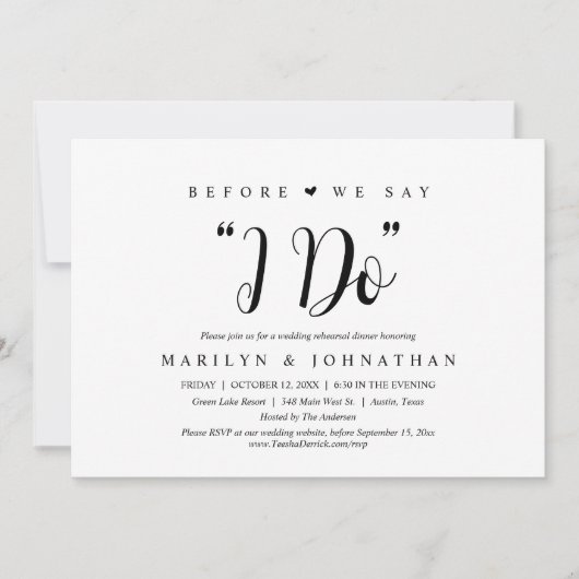 Voor we zeggen: "Ik doe", een bruiloft met een rep Kaart (Voorkant)