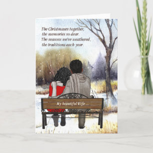 voor Wife Young African American Couple Feestdagen Kaart
