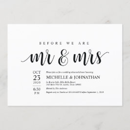 Voor wij de heer en mevrouw Dinner Invitation card Kaart