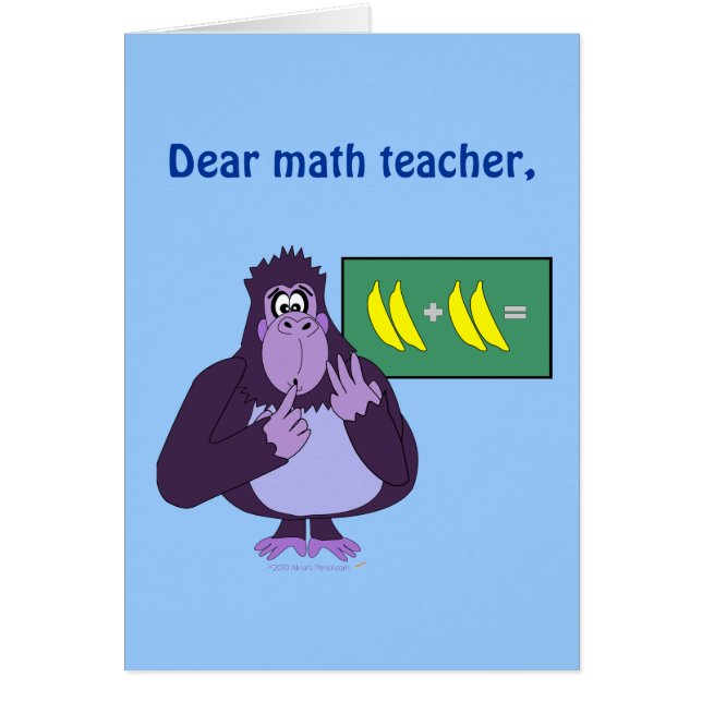 Voor Wiskunde leraar Funny Gorilla Counting Gepers (Voorkant)