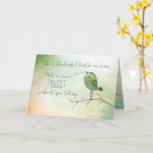 Voor Wonderful Sister in law Bird on Branch Kaart (Gele Bloem)