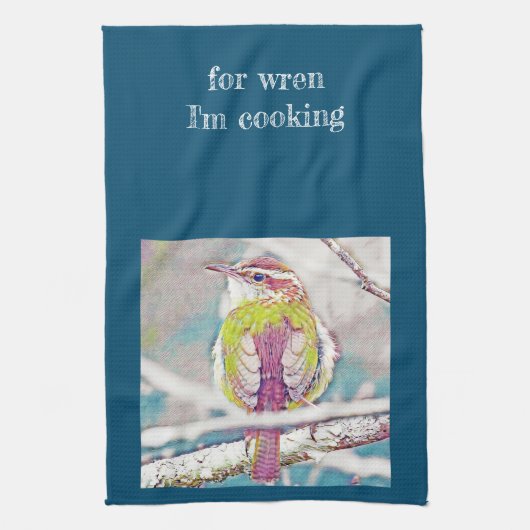Voor Wren ik koken keukenhanddoek (Verticaal)