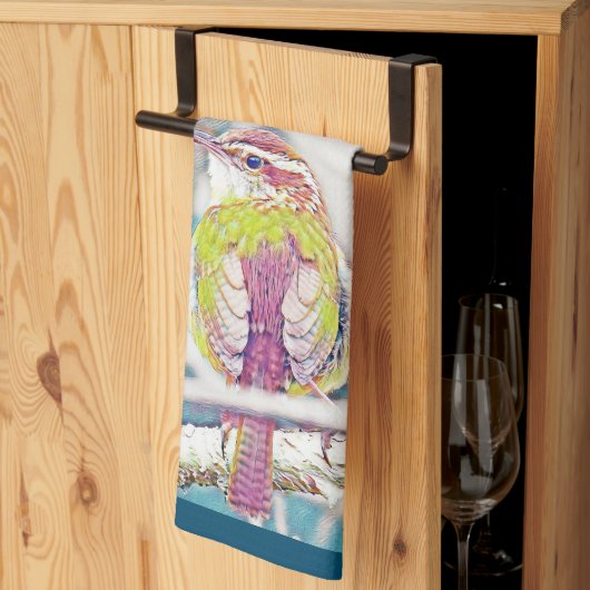 Voor Wren ik koken keukenhanddoek (Derde Gevouwen)