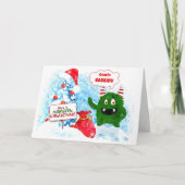 voor Young Cousin Monster Kerstmis voor kinderen Feestdagen Kaart (Voorkant)