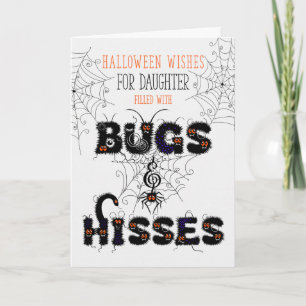 voor Young Daughter Halloween Bugs and Hisses Kaart