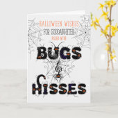 voor Young Goddochter Halloween Bugs en Hisses Kaart (Gele Bloem)