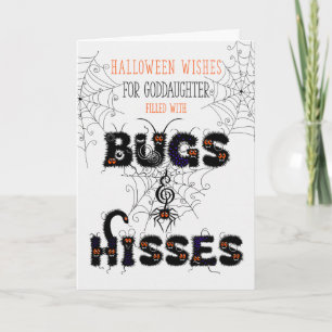 voor Young Goddochter Halloween Bugs en Hisses Kaart