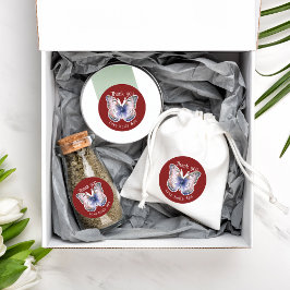 Voor Zakelijke Vlinder Aangepaste Winkelnaam Bedan Ronde Sticker