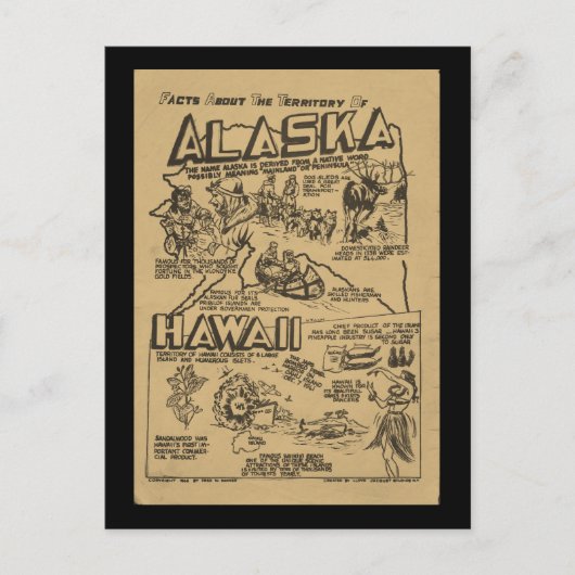 Voor ze de staten Alaska en Hawaii waren Briefkaart (Voorkant)