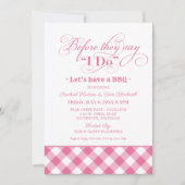 Voor ze ik doe BBQ Roze Gingham Kaart (Voorkant)