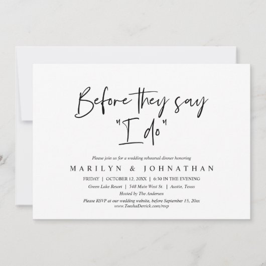 Voor ze zeggen: "Ik doe", een bruiloft met een rep Kaart (Voorkant)