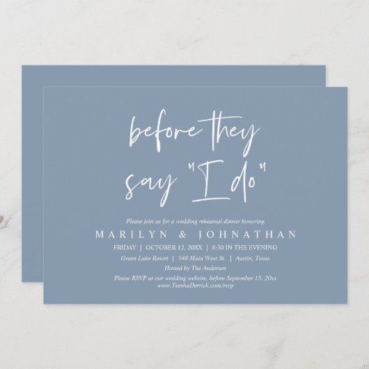 Voor ze zeggen: "Ik doe", een bruiloft met een rep Kaart (Voorkant / Achterkant)