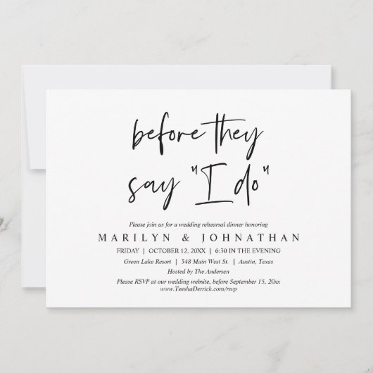 Voor ze zeggen: "Ik doe", een bruiloft met een rep Kaart (Voorkant)