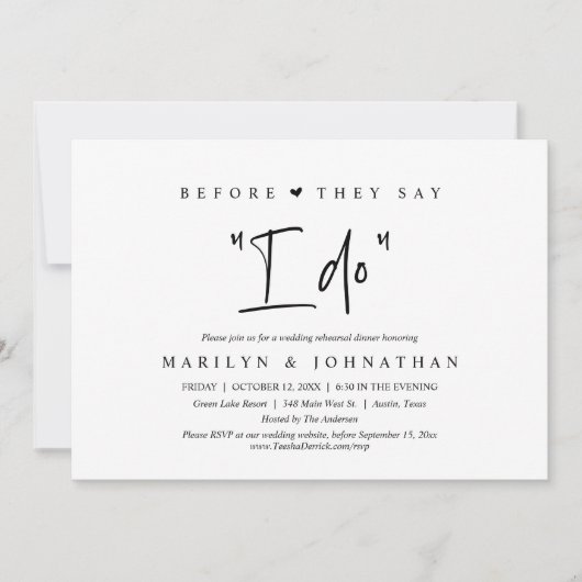 Voor ze zeggen: "Ik doe", een bruiloft met een rep Kaart (Voorkant)