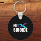 Voor zelfmoordbewustzijn Ribbon Suicide Preve Sleutelhanger (Voorkant)