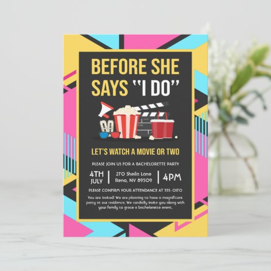 Voor zij zegt "Ja, ik wil" Bachelorette filmavond Kaart (Staand voorkant)