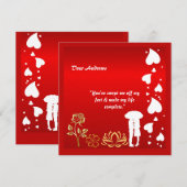 Voor zijn aangepaste rode Valentijnsdag hoort Roos Feestdagenkaart (Voorkant / Achterkant)
