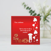Voor zijn aangepaste rode Valentijnsdag hoort Roos Feestdagenkaart (Staand voorkant)