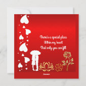 Voor zijn aangepaste rode Valentijnsdag hoort Roos Feestdagenkaart (Achterkant)