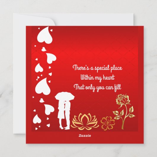 Voor zijn aangepaste rode Valentijnsdag hoort Roos Feestdagenkaart (Achterkant)