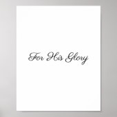 Voor zijn glorie, Bijbelvers Poster (Voorkant)