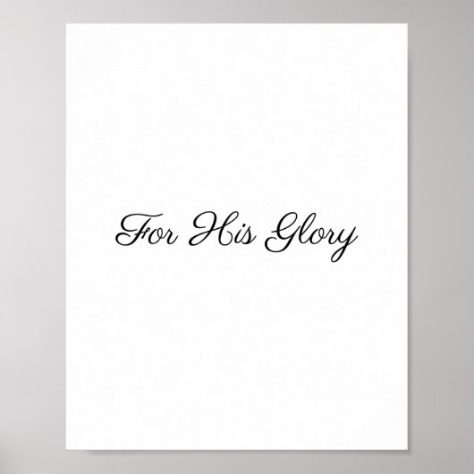 Voor zijn glorie, Bijbelvers Poster (Voorkant)