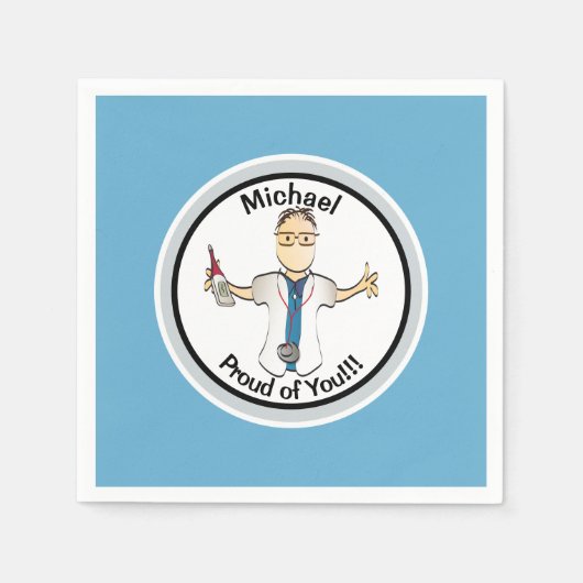 Voor zijn grappige dokter Nurse Afstuderen Male Pa Servet (Voorkant)