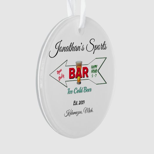 Voor zijn Man Cave Bar Tavern Pub Ornament (voorkant)