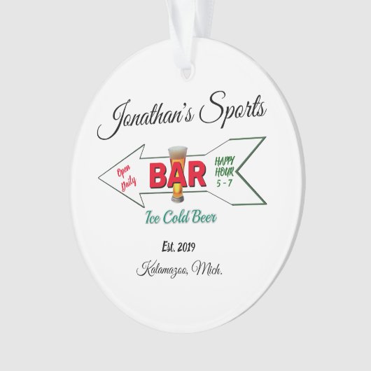 Voor zijn Man Cave Bar Tavern Pub Ornament (voorkant)