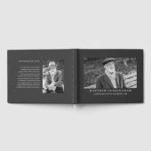 Voor zijn Memorial Elegant Moderne Simple Photos Gastenboek (Volledig)