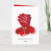 Voor zijn Valentijnsdag Romantic Hearts Red Rose Feestdagen Kaart (Achterkant)