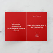 Voor zijn Valentijnsdag Romantic Hearts Red Rose Feestdagen Kaart (Binnen)