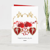 Voor zijn Valentijnsdag Romantic Red Cupid Angels Feestdagen Kaart (Achterkant)