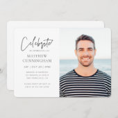 Voor zijn viering van het leven Moderne Eenvoudige Kaart (Voorkant / Achterkant)