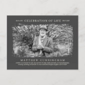 Voor zijn viering van het leven Moderne Eenvoudige Uitnodiging Briefkaart (Voorkant)