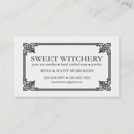 Voor zoete witchery visitekaartje (Voorkant)