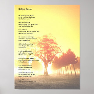 "Vóór zonsopgang" gedicht Poster