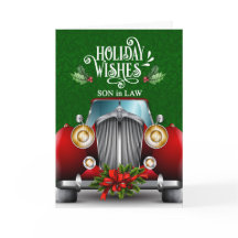 voor Zoon in Law Red Classic Car Kerstmis