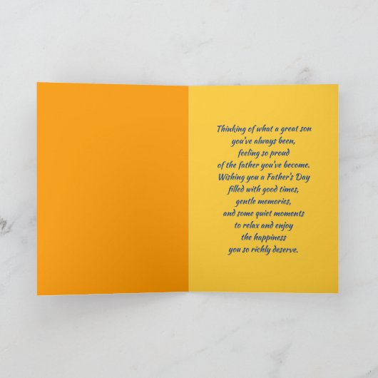 Voor Zoon op Vaderdag. Denim Pattern Kaart (Binnen)