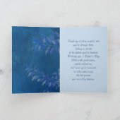 Voor Zoon op Vaderdag. Elegant Blue Leaf Pattern Kaart (Binnen)