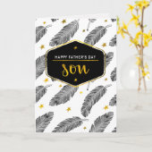 Voor Zoon op Vaderdag. Ventilatorpatroon Kaart (Gele Bloem)