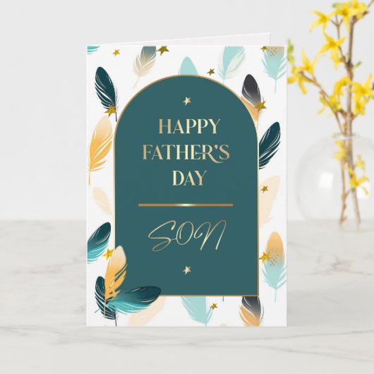 Voor Zoon op Vaderdag. Ventilatorpatroon Kaart (Gele Bloem)