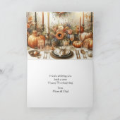 Voor Zoon & Zijn Vrouw Gelukkig Thanksgiving Groet Kaart (Binnen)