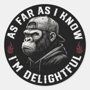 Voor zover ik weet ben ik een grappige aap ronde sticker