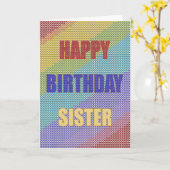 Voor zus, een Cross Stitch Verjaardagskaart Kaart (Gele Bloem)