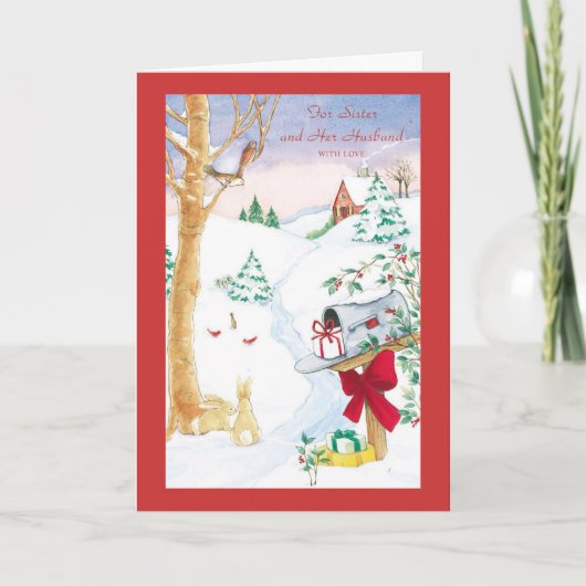 Voor zus en haar man met liefde feestdagen kaart (Voorkant)