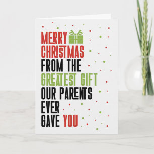 voor zus Funny Kerst typografie Feestdagen Kaart