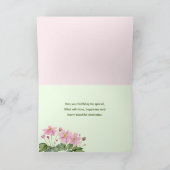 Voor Zus op Verjaardag Roze Japans Anemone Kaart (Binnen)