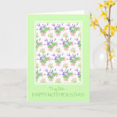 Voor Zuster  Floral Moederdag Greeting Kaart (Gele Bloem)